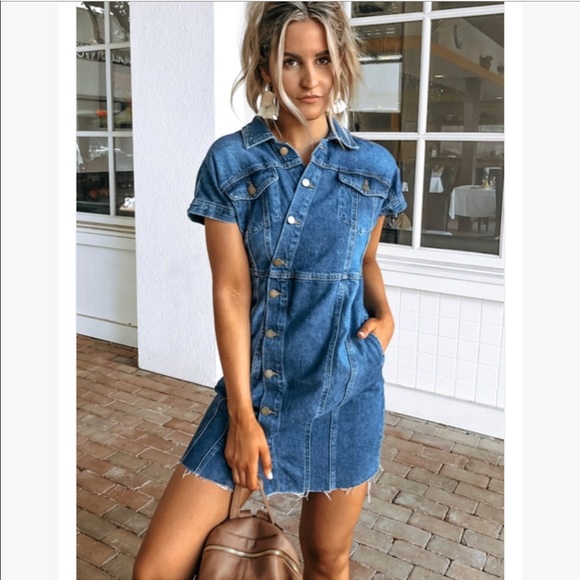 Free People Dresses & Skirts - Last piece ‼️”The city”denim dress FP
